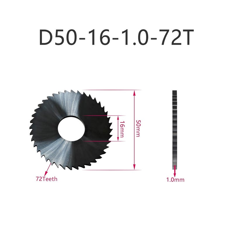 WEXWE Store Tools Slitting Saw for General-Purpose Slotting and Cut-Off Operations Total Solid Carbide Saw,D50-16-1.0-72T 1PCS - Image 2
